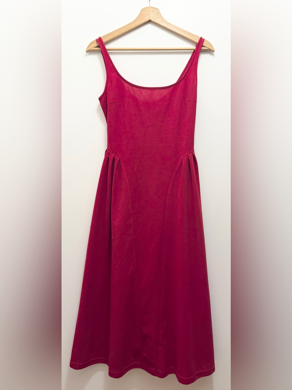 Cider Women's Red A-Line Basque Waist Midi Dress Size XS, 2